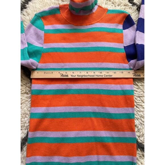 Anthropologie Maeve Striped Turtleneck Sweater colorblock Ribbed - Picture 5 of 12